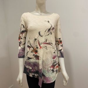 Knitted & Knotted Morning Walk Koi Fish Shirt Top XS